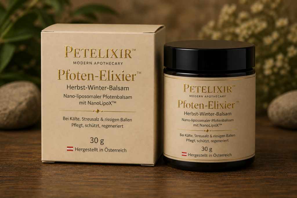 PetElixir™ Pfoten-Elixier™ Herbst-Winter-Balsam 30 g – nano-liposomaler Pfotenbalsam mit NanoLipoX™